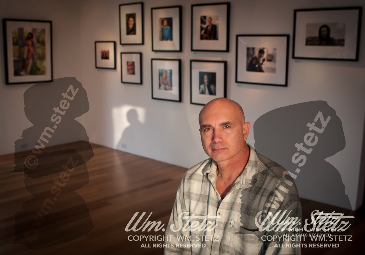 Bill Stetz at his 'Soul Exposures' exhibition. Risk Press Gallery, Hollywood.
